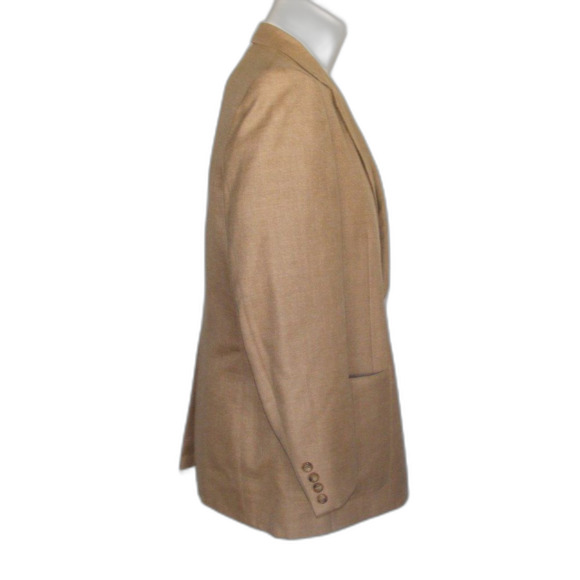 Vintage LANVIN Sports Coat, 45/46, Khaki, 2 button, Patch pockets, Logo lining - Picture 6 of 13